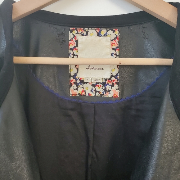 Elevenses Hiroumi Faux leather Knit Moto Jacket LG - Picture 3 of 7